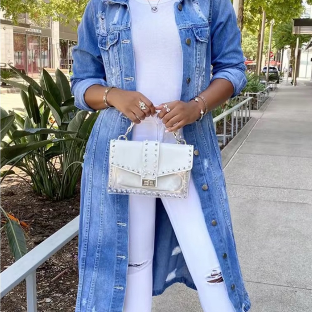Stylish Blue Denim Long Jacket